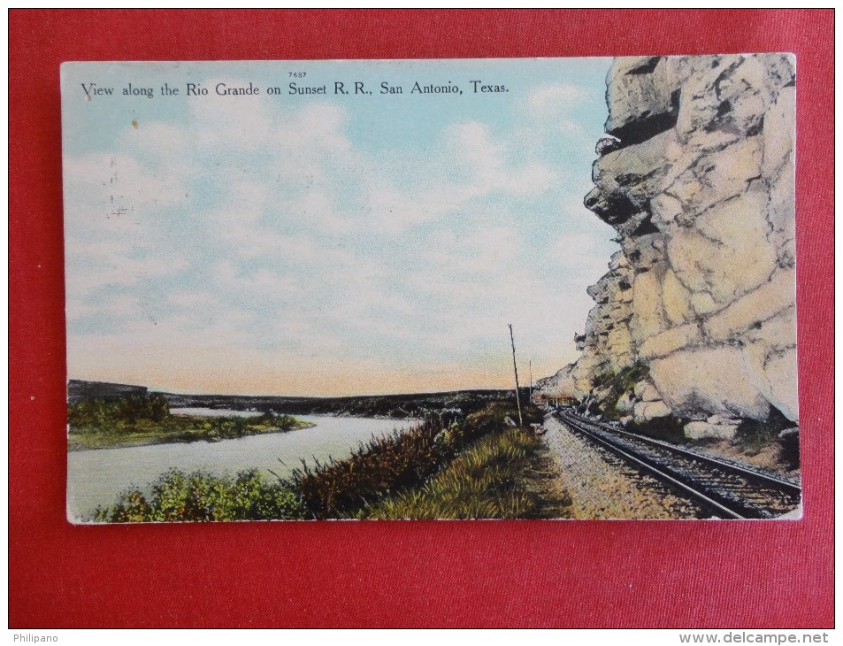Texas > San Antonio  Along The Rio Grande On Sunset R.R. 1910 Cancel    Ref 1232 - San Antonio
