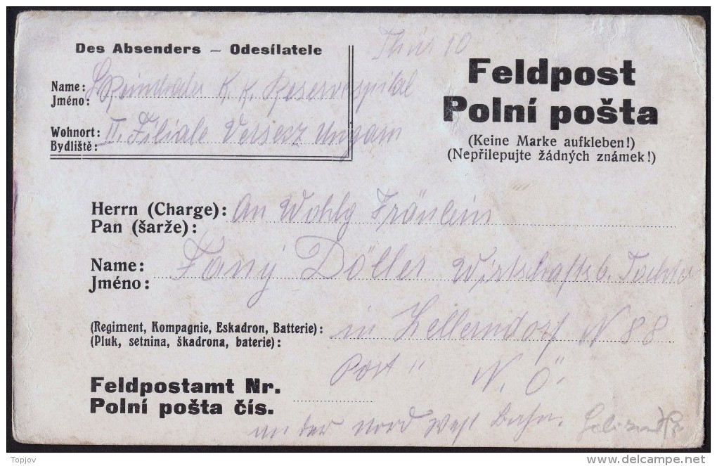 AUSTRIA - POLSKA - GALIZIA - POLNI POSTA - FELDPOST - 1914 - WW1 (I Guerra Mundial)