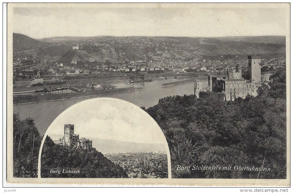 Burg Stolzenfels Mit Oberlahnstein (Trier - Nottingham, England.  29.8.33) - Lahnstein