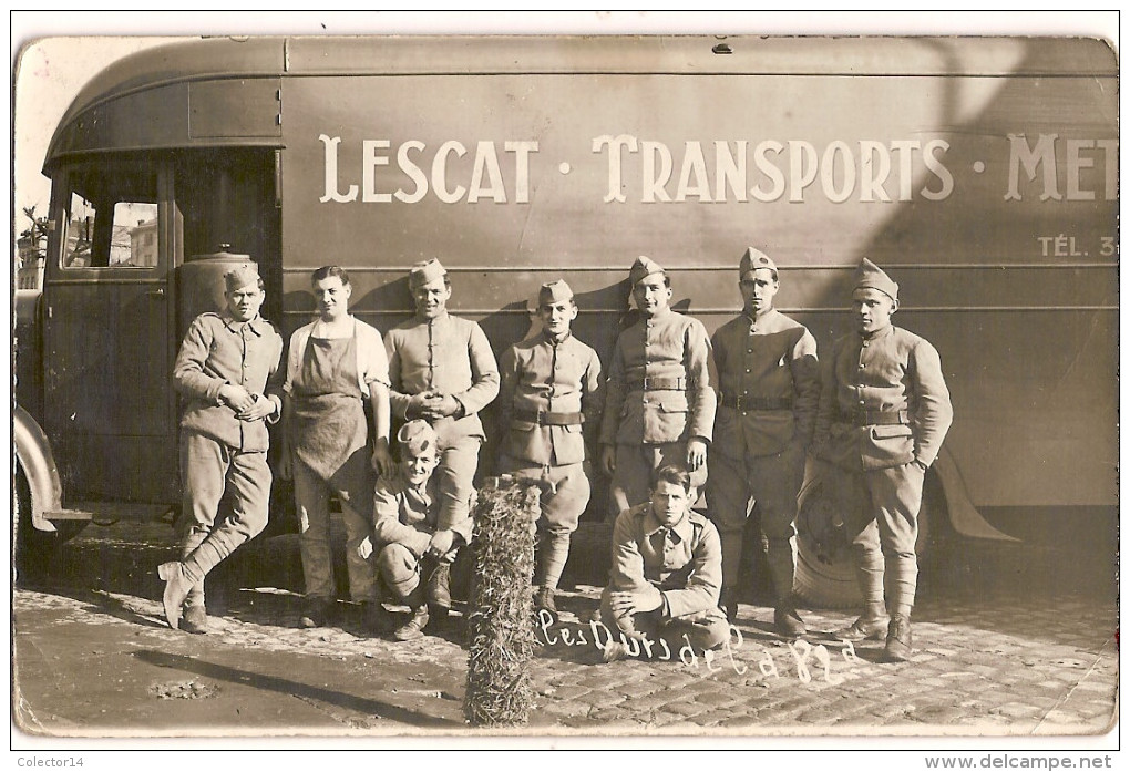 CARTE PHOTO TRANSPORTS LESCAT ?? PEUT ETRE METZ ?? LES DURS DE LA 82 A ! - Trucks, Vans &  Lorries