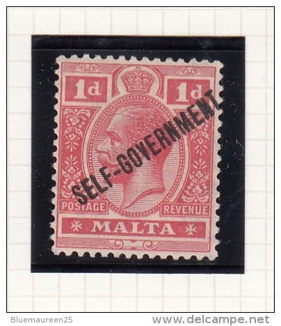 KING GEORGE V - Optd SELF-GOVERNMENT - Malte (...-1964)