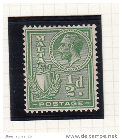 KING GEORGE V - Inscr POSTAGE - Malte (...-1964)