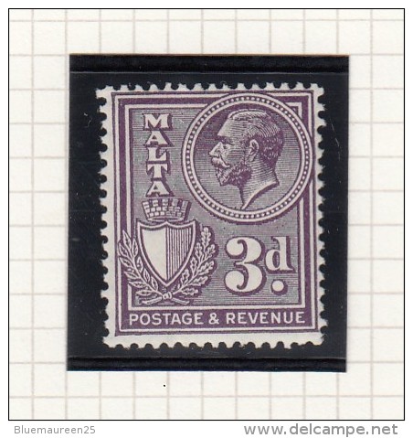 KING GEORGE V - Inscr POSTAGE AND REVENUE - Malte (...-1964)