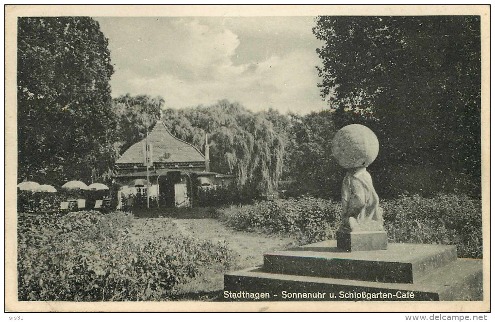 Allemagne - Germany - Basse Saxe - Stadthagen - Sonnenuhr U. Schlossgarten Café - état - Stadthagen