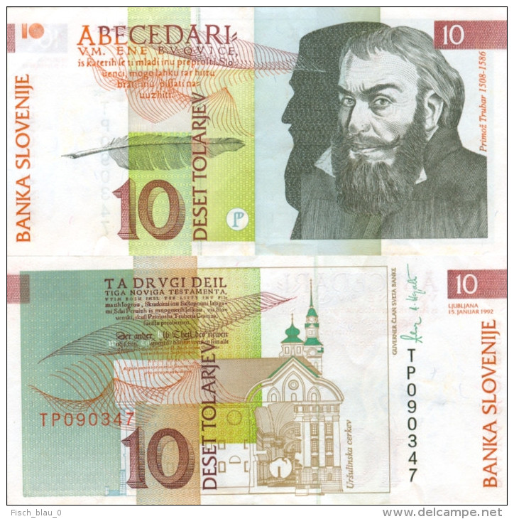 Banknote 10 Tolar Slowenien Slovenija Slovenia Note Deset Tolarjev Schein SIT Geldschein Papiergeld Paper Money - Slowenien