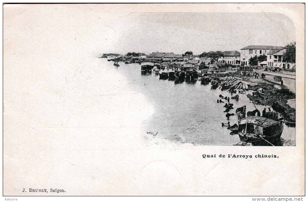 Vorläufer Karte, Saigon, QUAI DE L'ARROYA CHINOIS, 1895? - China