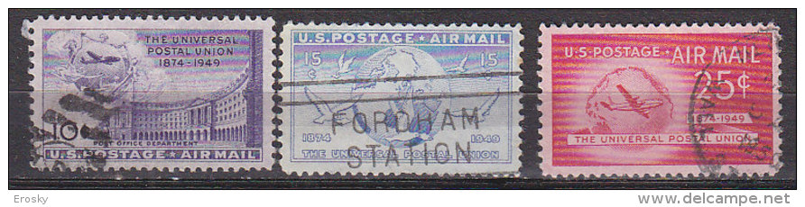 J0384 - ETATS UNIS USA AERIENNE Yv N°41/43 - 2a. 1941-1960 Oblitérés