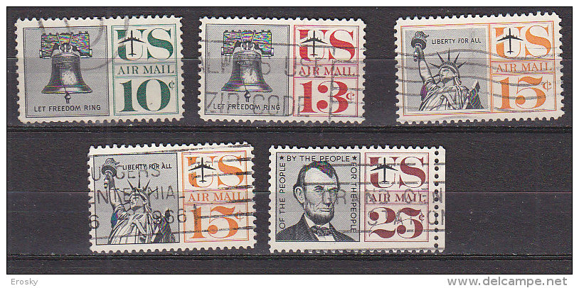 J0394 - ETATS UNIS USA AERIENNE Yv N°56/60 - 2a. 1941-1960 Usados