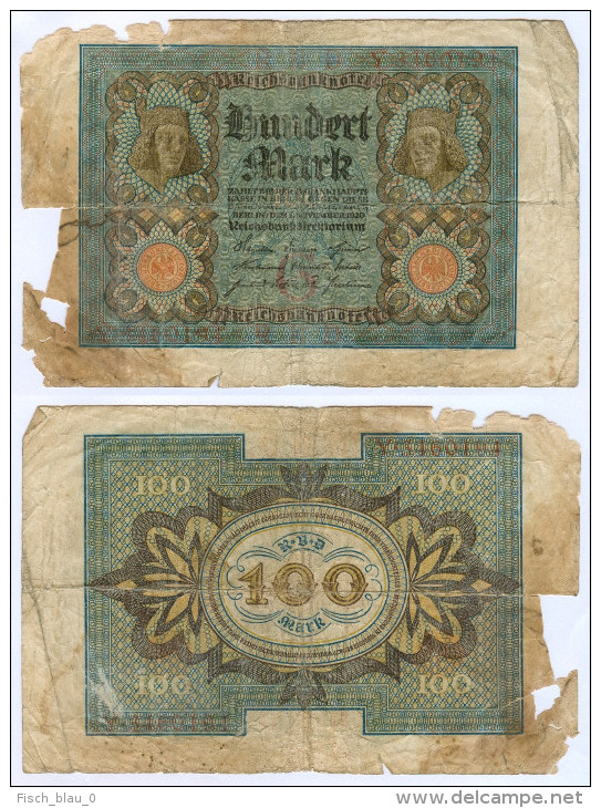 Banknote 100 Mark 1920 Note Geldschein Reichsbanknote Deutsches Reich GERMANY Deutschland Geldschein Germany Money - 100 Mark