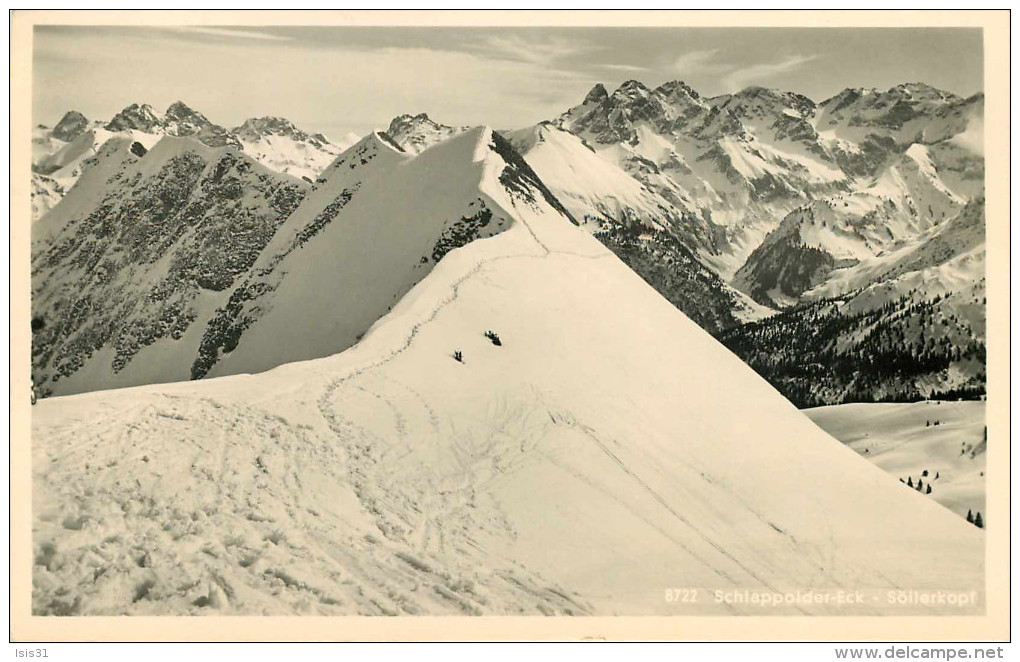 Allemagne - Germany - Bavière - Oberstorf - Schlappolder-Eck - Söllerkopf 1937m - Blick Z. Mädelegabelgruppe - état - Oberstdorf