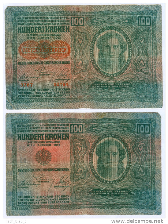 Banknote 100 Kronen Deutschösterreich 1912 Österreich-Ungarn Krone K.u.k. Note Geldschein Austria Hungary Geld Schein - Austria