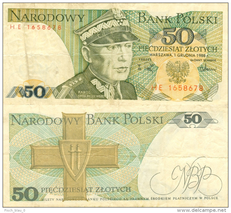 Banknote 50 Z&#322;oty Polen Polska Poland Zloty Note Geldschein PLN Z&#322;otych Schein Papiergeld Paper Money Polnisch - Pologne