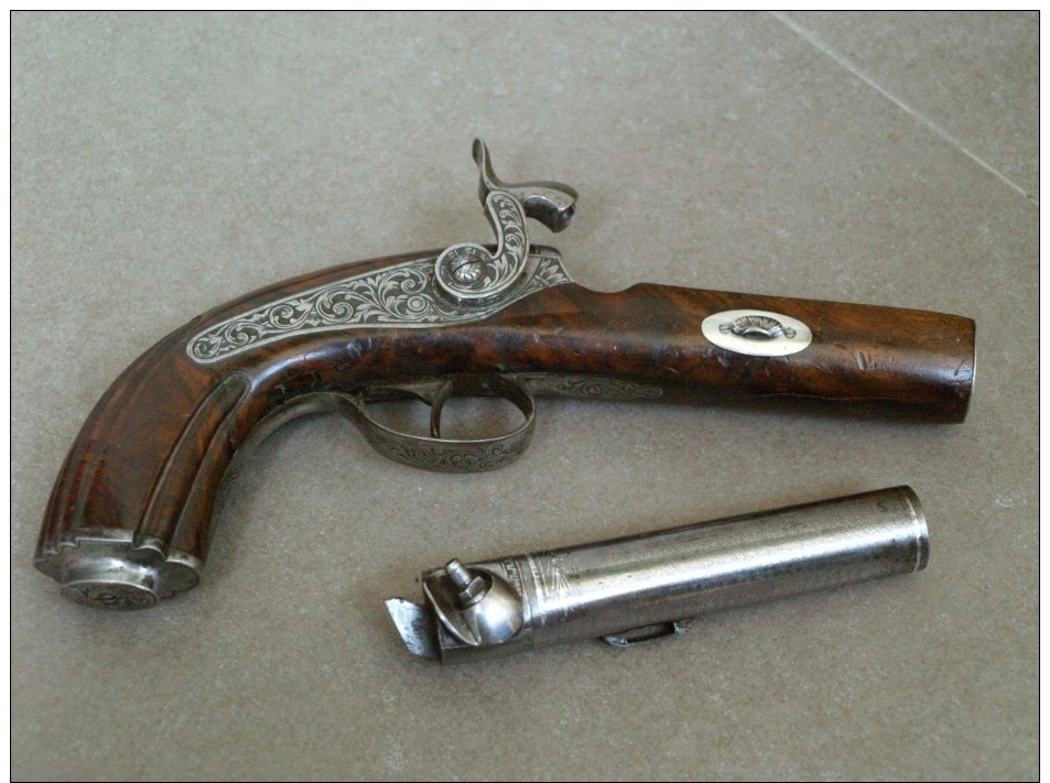 PISTOLET ANCIEN  CANON DAMAS - Armes Neutralisées