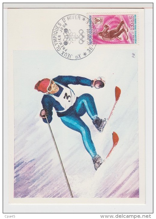 Le  SLALOM    J.O  GRENOBLE  1968   SKI - Patinage Artistique