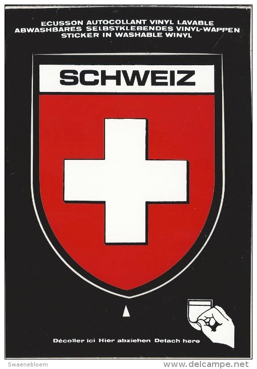 CH.- Schweiz. Ecusson Autocollant Vinyl Lavable. Sticker In Washable Winyl. Abwashbares Selbstklebendes Vinyl-wappen. - Autres & Non Classés