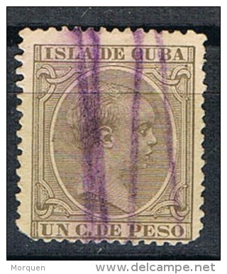 Sello 1 Cto De Peso  CUBA, Alfonso XIII, Num 112 º - Kuba (1874-1898)