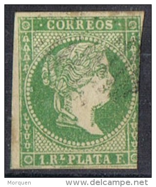 Sello 1 Real ANTILLAS, Isabel II, Variedad Impresion, Num 8 º - Cuba (1874-1898)