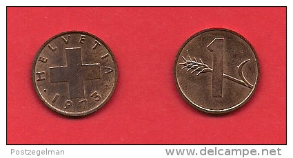 SWITZERLAND, 1970-1980,  Circulated Coin XF, 1 Rap, Bronze KM46, C1886 - Andere & Zonder Classificatie