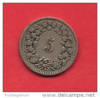 SWITZERLAND, 1882,  Circulated Coin XF, 5 Rappen, Copper Nickel, C1889 - Andere & Zonder Classificatie