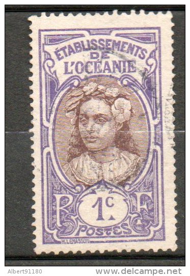 OCEANIE 1c Violet Brun 1913-15 N°21 - Oblitérés