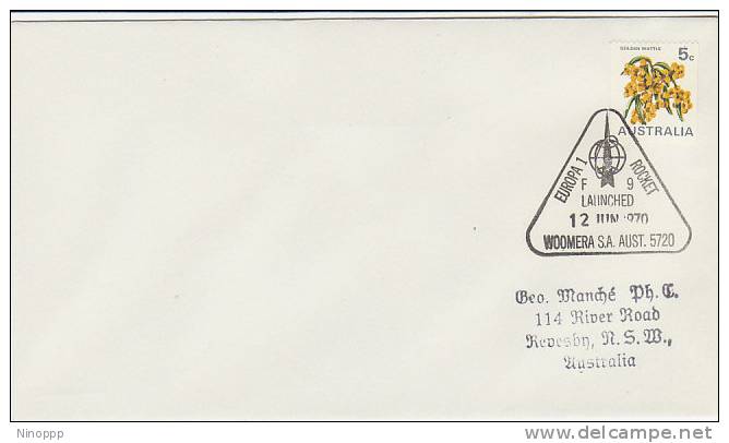 Australia-1970 Europa 1 Rocket F9 Commemorative Postmark - Oceania