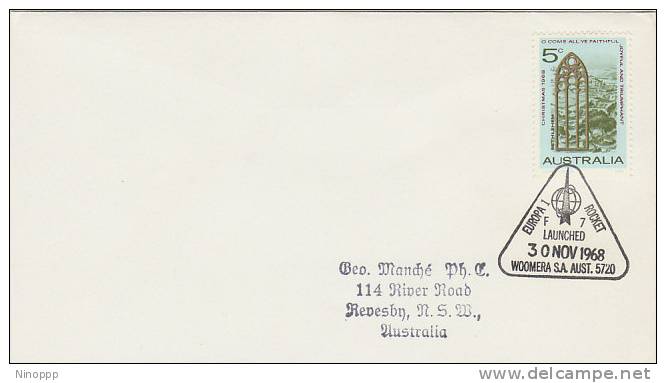 Australia-1968 Europa 1 Rocket F7 Commemorative Postmark - Ozeanien