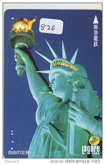 Telecarte JAPON (820) Statue De La Liberte * New York USA * PHONECARD JAPAN * STATUE OF LIBERTY * - Landscapes