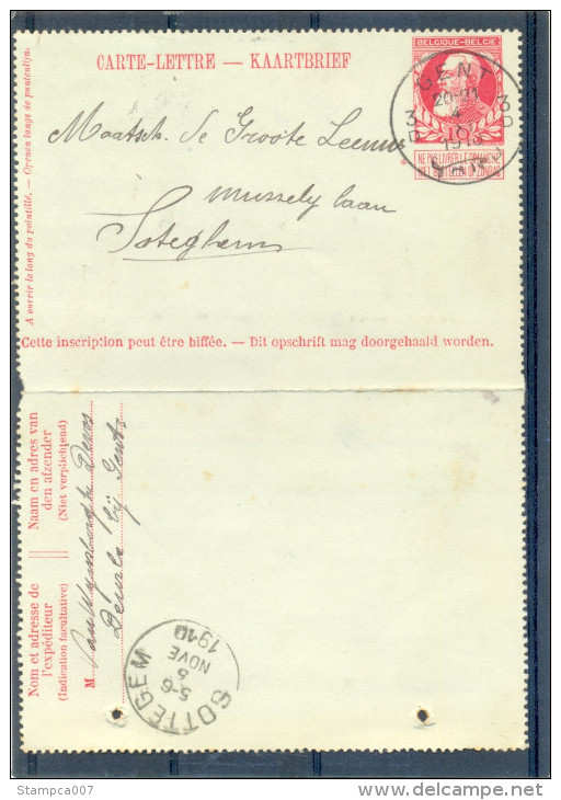 Carte-lettre Kaartbrief Gent Gand --> Sottegem Zottegem De Groote Leeuw - Letter Covers