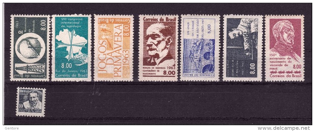 BRAZIL 1963 Issue Of The Year (not Cpl.) Yvert Cat N° 727/36-738/49  Mint Never Hinged** - Unused Stamps