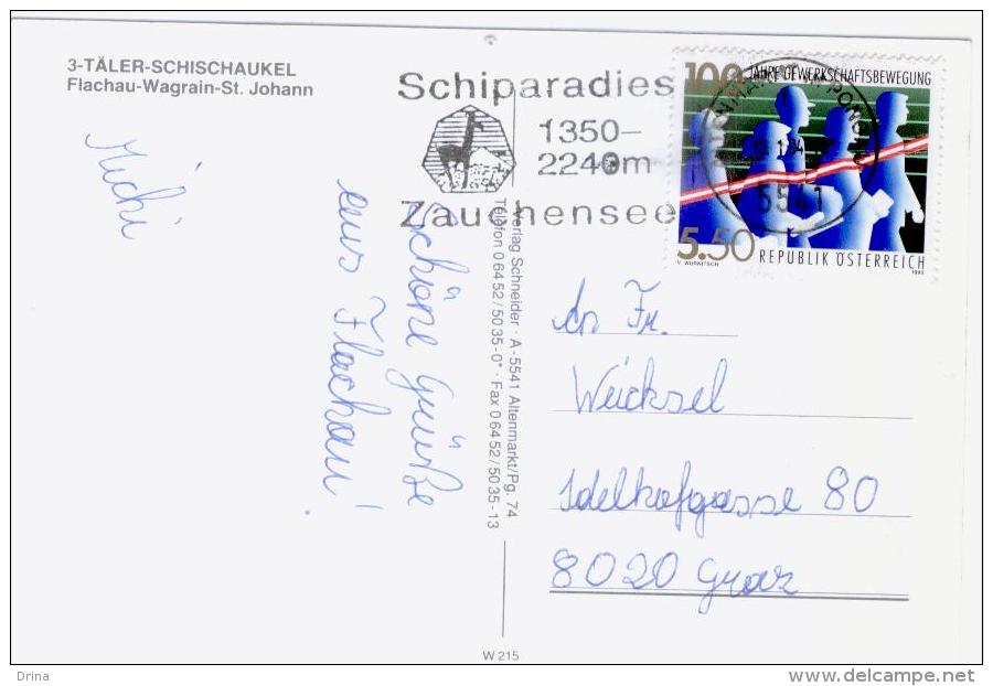 Postcard Austria,  Schischaukel, Used With Stamps - Wagrain