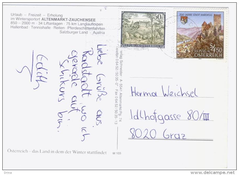 Postcard Austria, Altenmarkt, Used With Stamps - Altenmarkt Im Pongau