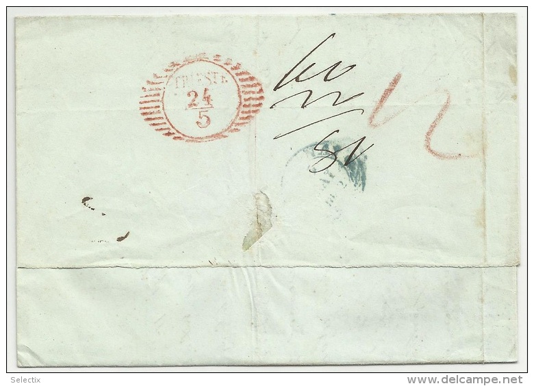 Greece 1852 Greece To Trieste - ...-1861 Prephilately