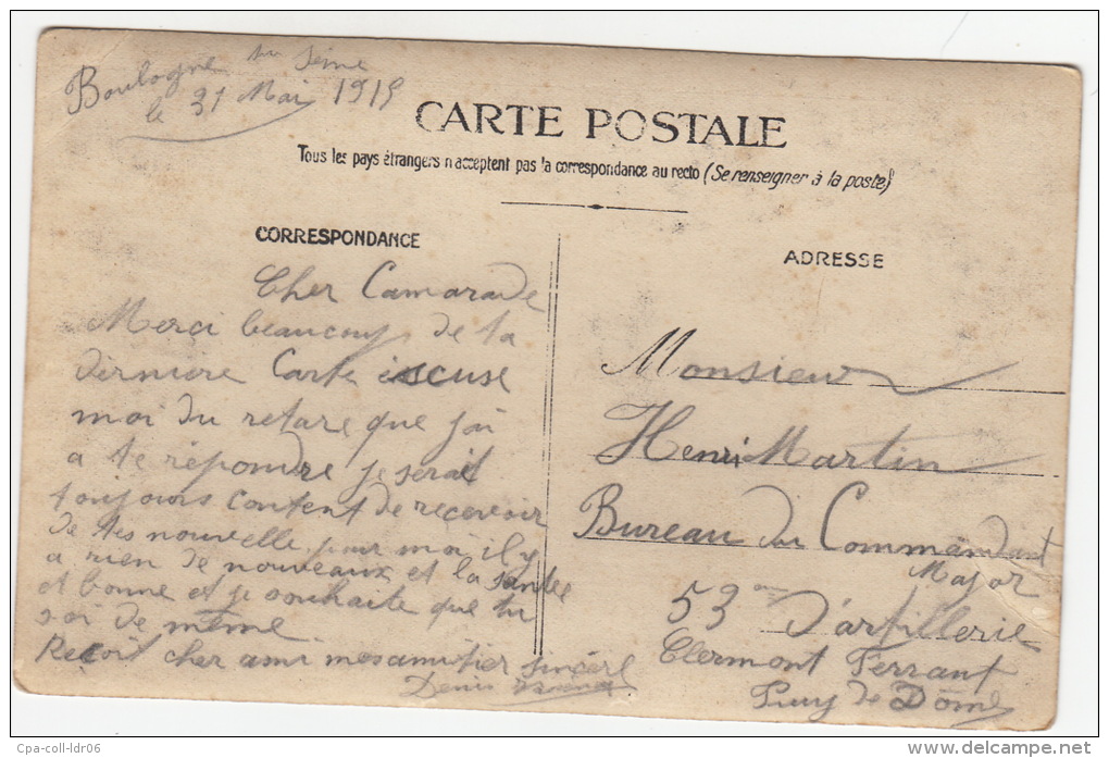 CPA (92). CARTE PHOTO : Boulogne Sur Seine En 1915 : Automobile Et Militaires - Autres & Non Classés