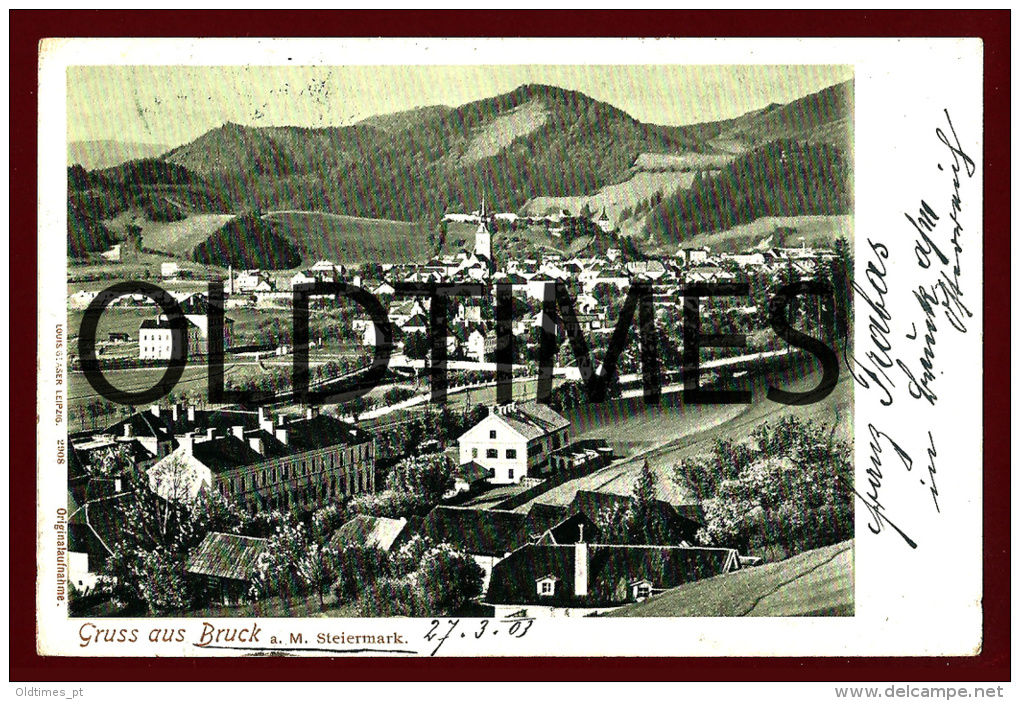 BRUCK AN DER MUR - A VIEW - 1900 GRUSS AUS PC - Bruck An Der Mur