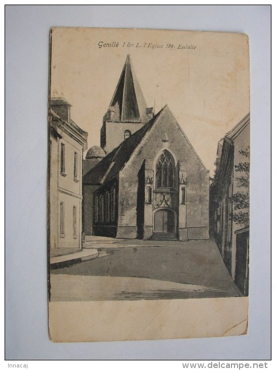 Ma Réf: 75-10-4.                    GENILLE      L'Eglise Ste Eulalie. - Genillé