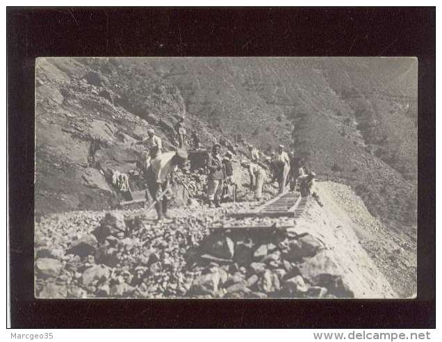 Carte Photo Des Légionnaires Aux Travaux De Pistes Au Maroc Construction D'une Voie Ferrée Par La Légion , Chemin De Fer - Autres & Non Classés