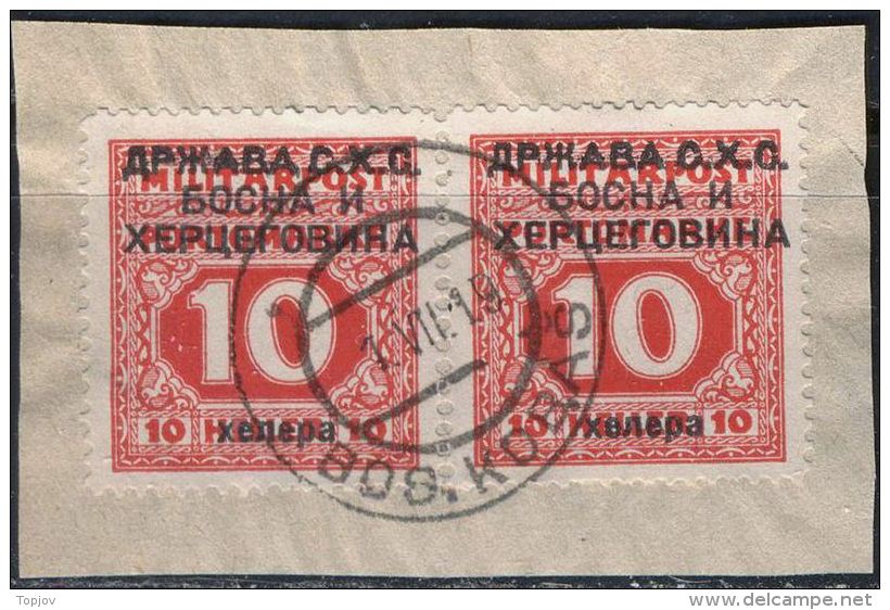 YUGOSLAVIA - JUGOSLAVIA - BOSNA  S.H.S  - PORTO  - BOS. KOBAŠ - 1919 - Timbres-taxe