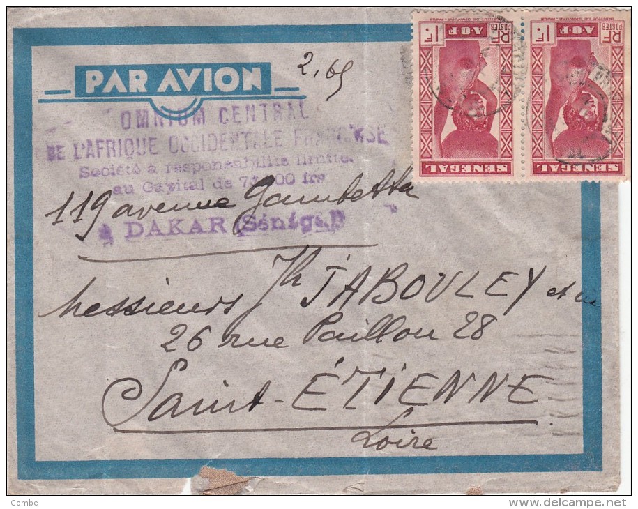 1939 , LETTRE SENEGAL,  DAKAR Pour FRANCE, 3 TIMBRES /5160 - Briefe U. Dokumente