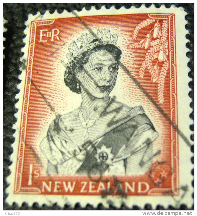 New Zealand 1954 Queen Elizabeth II 1s - Used - Unused Stamps