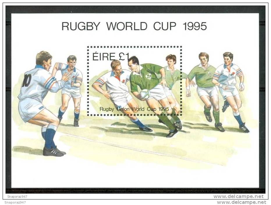 1995 Irlanda Sport Rugby World Cup Sud Africa Block MNH** B450 - Rugby