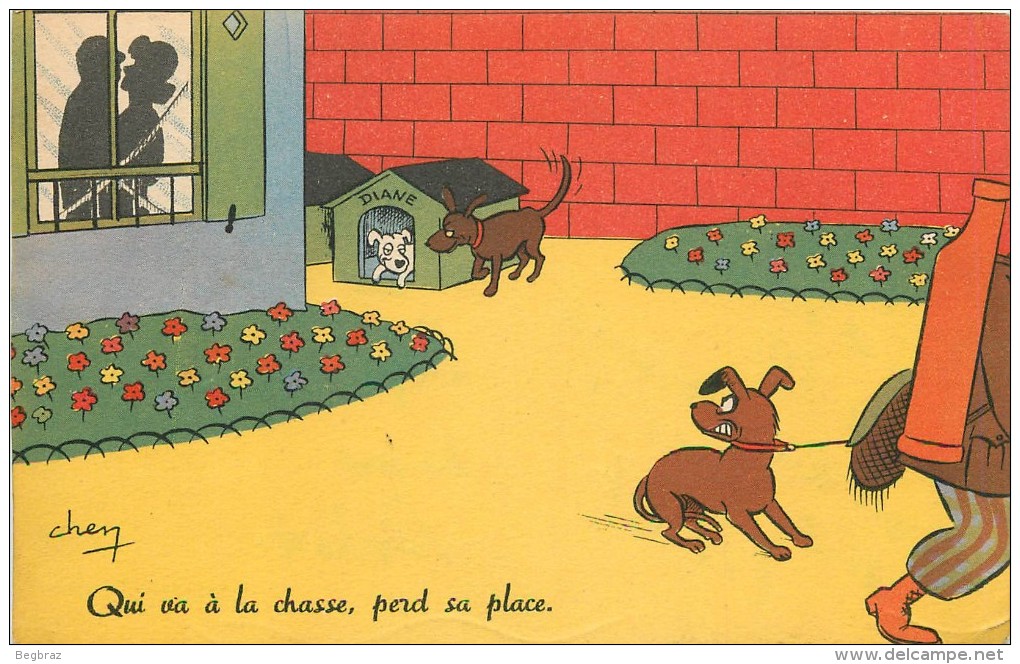 ILLUSTRATEUR  CHEN    HUMOUR   CHIEN - Autres & Non Classés