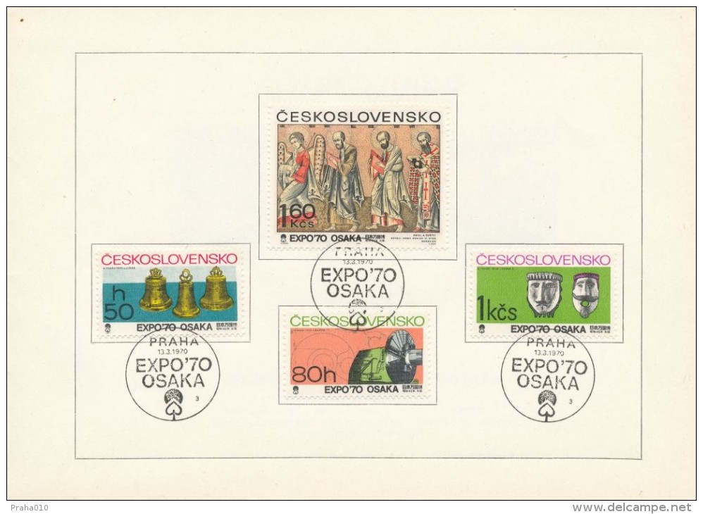 Czechoslovakia / First Day Sheet (1970/09) Praha (3): World Exhibition EXPO 70 Osaka; Painter: K. Hokusai, F. K. Wolf - 1970 – Osaka (Japan)