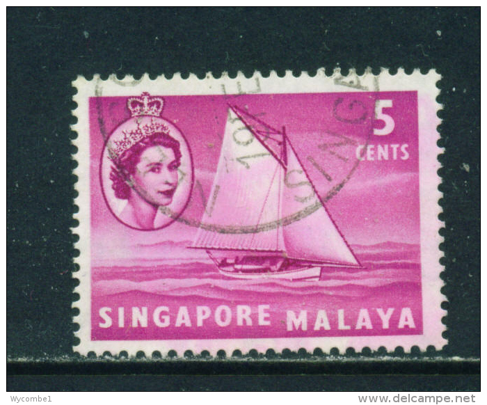 SINGAPORE  -  1955+  Queen Elizabeth II Definitives  5c  Used As Scan - Singapour (...-1959)