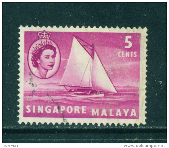 SINGAPORE  - 1955+  Queen Elizabeth II Definitives  5c  Used As Scan - Singapour (...-1959)