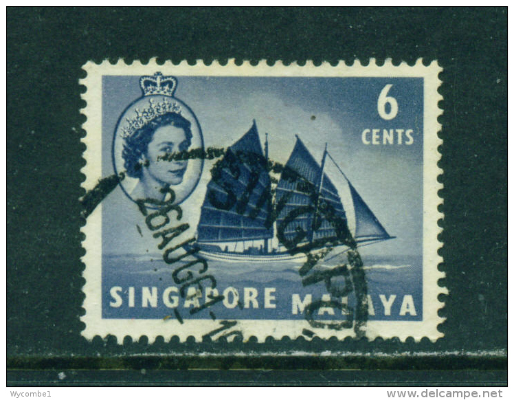 SINGAPORE  -  1955+  Queen Elizabeth II Definitives  6c  Used As Scan - Singapour (...-1959)
