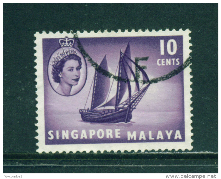 SINGAPORE  -  1955+  Queen Elizabeth II Definitives  10c  Used As Scan - Singapour (...-1959)