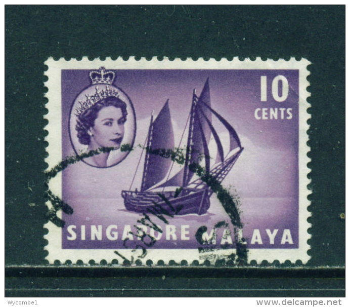 SINGAPORE  - 1955+  Queen Elizabeth II Definitives  10c  Used As Scan - Singapour (...-1959)