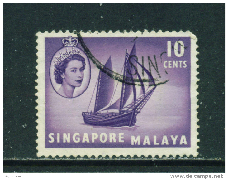 SINGAPORE  - 1955+  Queen Elizabeth II Definitives  10c  Used As Scan - Singapour (...-1959)