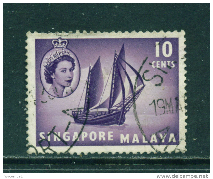 SINGAPORE  - 1955+   Queen Elizabeth II Definitives  10c  Used As Scan - Singapour (...-1959)