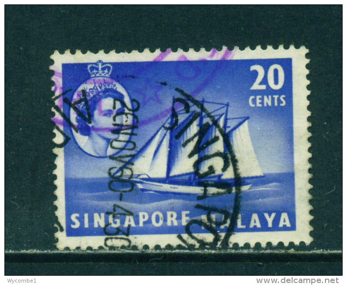 SINGAPORE  -  1955+  Queen Elizabeth II Definitives  20c  Used As Scan - Singapour (...-1959)